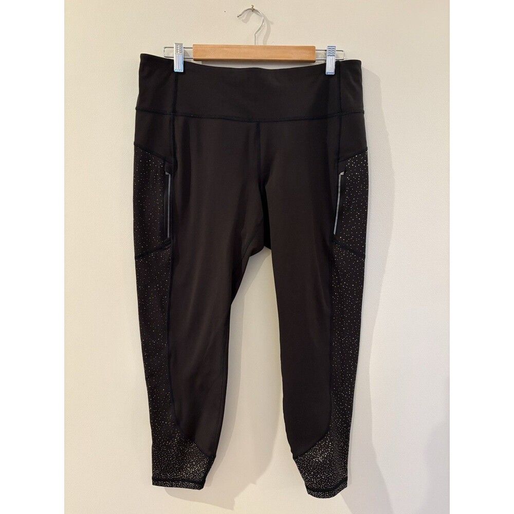 Athleta Women's Rainier Tight Legging Color Black Reflective Size 1X